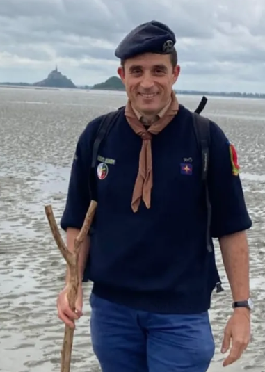 Rémi Fourneraut, président de l'AGSE, lors de la traversé de la baie du Mont Saint-Michel à l'occasion des Journées Nationales 2023